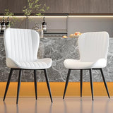 Dining Chairs Set of 4,White Leather Dining Chair Upholstered