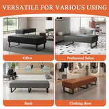 Waiting Room Bench Faux Leather Office Guest Chair Upholstered Lobby