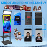 Magic Mirror Photo Booth Machine 40" with Portable Printer and Printer Stand