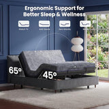 Marsail NS1 Twin XL Adjustable Bed Base with Massage- Smart Dual Motor Bed Frame with Wireless Remote