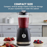 Blender with 48-Ounce Blending Jar and 20-Ounce Travel Cup, Compact Design with Dial Control, 700-Watts, Black West Bend