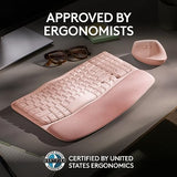 Logitech Wave Keys Wireless Ergonomic Keyboard with Cushioned Palm Rest, Comfortable Natural Typing