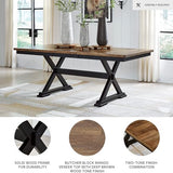 Signature Design by Ashley Wildenauer Dining Extension Table, Self-Storing Butterfly Leaf, Seats 8, Hardwood Solids, 40" W x 78" D x 30.13" H, Black & Dark Brown
