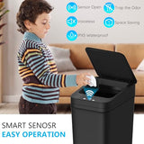 3Pack Bathroom Small Trash Can with Lid, 2.6 Gallon Touchless Automatic Garbage Can