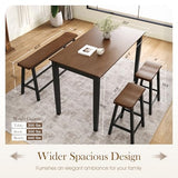 Sophia & William Solid Wood Counter Height Table and Chairs, Walnut