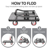 Upgraded Foldable Push Cart Dolly,560 lbs. Capacity Moving Platform Hand Truck