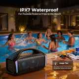 Tribit StormBox Blast Portable Bluetooth Speaker, (140W Peak) 90W Loud Stereo Sound with 30H Playtime, IPX7 Waterproof, LED Light, Wireless, XBass, BT5.3, TWS, Custom EQ, Party/Outdoor/Camping/Beach
