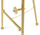 Floor Easel with Fixed Height Sign Supports, 58"h Tripod Stand for Displaying Artwork or Directional Signage - Brass Finish