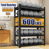 5-Tier Bookshelf, Metal Bookcase with Adjustable Storage Shelves