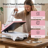 16x24 Heat Press Machine for T Shirts, Semi-Automatic Auto Open Heat Transfer Machine