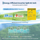 GarveeTech 12,000 BTU Mini Split Air Conditioner, 19 SEER2 115V Ductless Split-System Air Conditioner with Heat Pump, Cools Up to 750 Sq.Ft, Remote Control, Includes Installation Kit