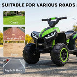 Aosom 12V Kids ATV Quad Car with Forward & Backward Function, Four Wheeler for Kids with Wear-Resistant Wheels, Music, Up to 3.7 MPH, Electric Ride-on ATV for Toddlers Ages 3+ Years Old, Green
