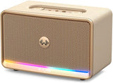 W-KING Bluetooth Home Speaker 210W Max- Retro Wireless Speakers with Rich Bass, 24H Playtime, BT5.4/AUX/TF/USB Inputs, Fast Charging, 4-Color Ambient Light, Portable Speaker for Home/Picnic/Outdoor