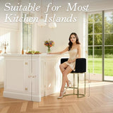 Counter Height Bar Stools Set of 4, Modern PU Leather Kitchen Island Stools