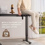 Veken 47.2" Standing Desk, Adjustable Height Office Desk with Wood Desktop, Computer Table, Black