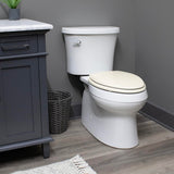 Mayfair Cassel Slow Close Toilet Seat, Easy Clean, Non Slip Premium Wood Seat, Easy Install, Made in USA, Round, Biscuit