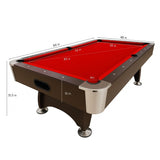 SIMBASHOPPING 7 Foot Pool Table – Modern Billiard Table with Red Felt, Ball Return and Accessories Included - Red Devil