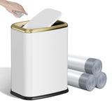 8L/2.1 Gallon Small Bathroom Trash Can with Lid, Swing-Top Rectangular Waste Bin