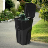 Trash Can With Lid - Ultimate Strength 32 Gallon Wheeled Garbage Can Trash Container, 2 Pack