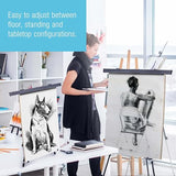 High Boardroom XL Black Aluminum Flip Chart Easel & Presentation Stand - Adjustable Floor/Tabletop