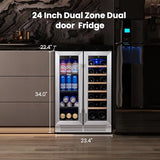 Yeego 24 Inch Wine and Beverage Cooler with 60 Cans and 20 Bottles