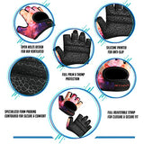 RYMNT Minimal Weight Lifting Gloves,Short Micro Workout Gloves Grip Pads with Full Palm Protection & Extra Grip, Galaxy-Medium