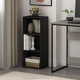 Furinno LUDER Book Shelf, 3-Cube Bookshelf, Bookcase with Open Shelves, 9.3 x 12 x 31.5, Blackwood
