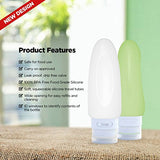 Dot&Dot Leak Proof Travel Bottles - Tubes for Liquid TSA Approved 3oz Silicone Toiletries Travel Shampoo & Conditioner Containers with Labels