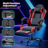 Magshion Video Gaming Chair for Adults, Ergonomic Computer Desk Chair with Linkage Armrests, Height Adjustable Gamer Chair, Red