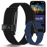 Fitness Trackers Smart Wristband With Hidden Screen(Wrist-Raise Screen Activation)Activity & Sleep Tracker with Heart Rate/HRV/Blood Oxygen (Black, Universal Size)