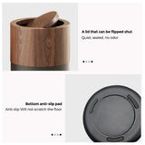 LEASYLIFE 15L/4GAL Small Bathroom Trash Can with Swing Lid,Walnut