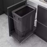 Under Cabinet Pull Out Trash Can & Sink Recycling Bin, 30L Soft-Close Waste Container Kit for Kitchen Space-Saving Organization, Easy Access Garbage Solution