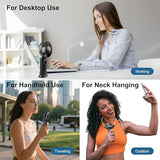 YIYEDWQ Portable Handheld Fan 5000mAh, Rechargeable Mini Fan with LED Display, 180° Foldable Small Desk Fan, 4 Speeds Quiet Personal Fan for Travel Makeup Office Outdoor - Black