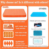 Wiesumirt Innovative Gel Seat Cushion for Long Sitting, Large and Thick, Seat Cushion for Back, Sciatica (Orange)
