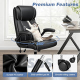 BESTFAIR Ergonomic Office Chair - Desk Computer Chair, Leather High Back Executive Chairs, Black