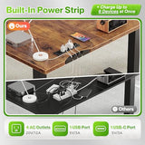 L Shaped Standing Desk with Power Outlets, 63 x 55 Inch Height Adjustable Computer Desk for Bedroom
