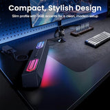 HiFi Stereo Gaming Soundbar with Custom EQ Software, Dynamic RGB Lighting for Laptop