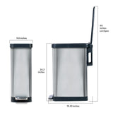 Trash Can with Clorox Odor Protection - Narrow Kitchen Garbage Bin with Soft Close Lid | 45 Liter Glad