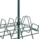 Getzi W24'' x L36'' x H74'' Stationary, 1 1/4" Slots Commercial Green Epoxy Drying Rack Shelf Kit with Plate Slots and Casters – Heavy Duty NSF Wire Shelving, Mobile Dish Drying Station