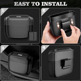 OUDEW 2 Packs Car Trash Can with Lid, Built-in Storage Garbage Bag Leakproof Vehicle Trash Car Accessories for Interior, Mini Garbage Bin