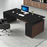 WYBFCWY Executive Office Desk with Storage Cabinet,Large Computer Desk for Home Office,Boss Table