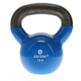 Body Sport Cast Iron Vinyl Coated Kettlebells, 18 lb., Blue – Kettlebell for Weight Lifting – Strength Training Kettlebell – Professional Fitness for Gym & At Home Body Sport