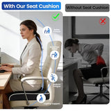 Extra Large Office Chair Cushion, Seat Cushion with High-Resilience Foam & Honeycomb Surface, Floor(19"x17"x3")