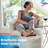 (3 Pairs - Closed Toe) Made in USA - Sheer Compression Stockings for Women 15-20mmHg - Womens Compression Socks for Circulation during Travel, Airplane, Sport, Athletic - Taupe, X-Large - A101T4-3