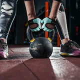RYMNT Minimal Weight Lifting Gloves,Short Micro Workout Gloves Grip Pads with Full Palm Protection & Extra Grip, Aqua-Small
