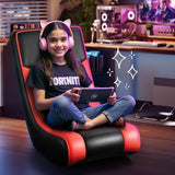 GTPLAYER Floor Rocker Gaming Chair – Adjustable Angle Limiter, Ultra Lightweight Ergonomic Floor Rocking Game Seat for Gaming and Lounging, Red