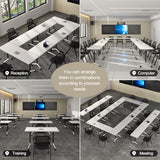 FIZHKR Folding Conference Room Table On Wheels