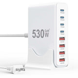530W USB C Charger Block,8-Port USB C GaN Multiple Port Charging Station