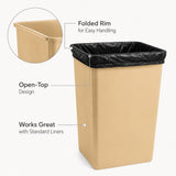 Getzi 5 Pack Beige 50 Gallon Square Commercial Trash Can