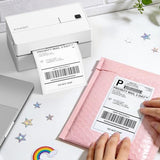 KNAON AirPrint Thermal Label Printerr + 500 PCS Thermal Shipping Label, Wireless Wi-Fi Shipping Label Printer for Small Business, Support iPhone,Android,Windows,Mac,Chromebook,Works with USPS